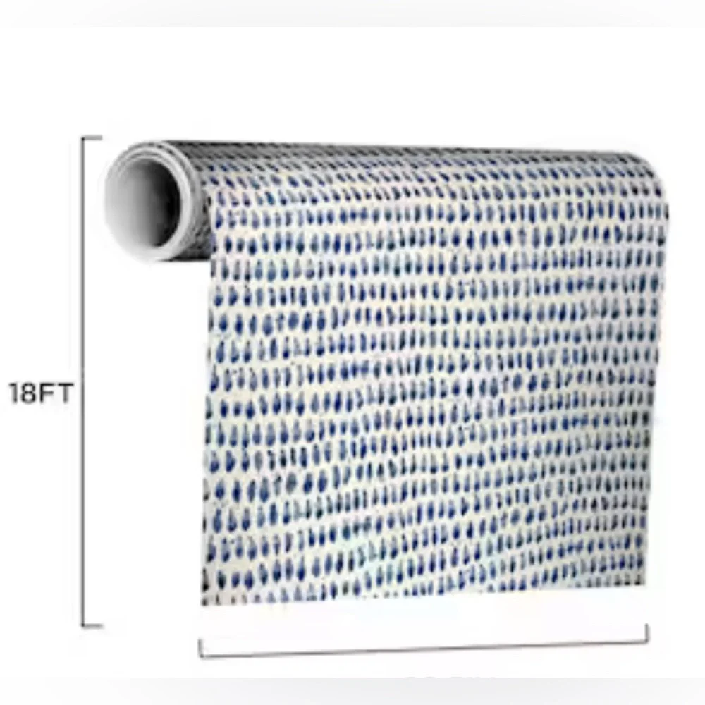 ORIGIN 21 WHITE/BLUE MYSTICAL NAVY DOTS PEEL & STICK WALLPAPER 18’X20”~LOT OF 2